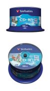 CD-R Verbatim  700МБ, 80 мин., 52x, 50шт., Bulk, Printable, (43309), записываемый компакт-диск