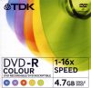 DVD+R TDK 4.7Gb 16x Color Slim